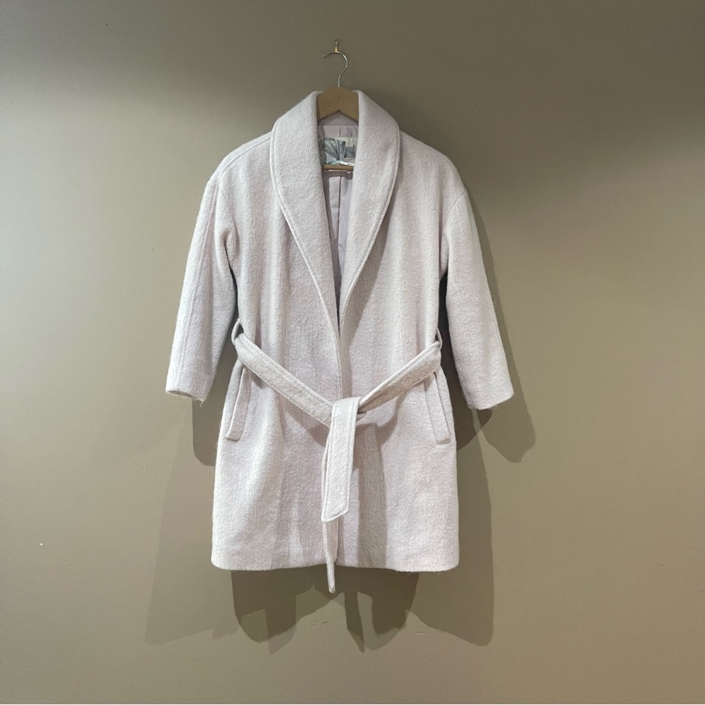 Kimchi Blue Light Pink Teddy Jacket with Belt